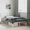vidaXL Bed Frame White Powder-Coated Steel Small Double Bed Frame