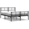 vidaXL Metal Bed Frame Black Steel Full Modern Metal Bed Frame