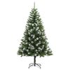 vidaXL Artificial Hinged Christmas Tree Green and white PVC, metal Medium
