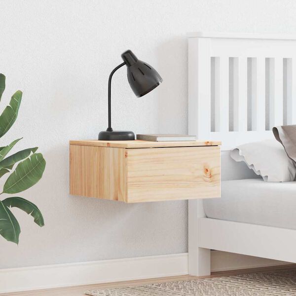 vidaXL Bedside Table Brown 14.57 x 13.78 x 7.28 in Solid pine wood