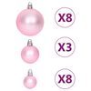 vidaXL Christmas Bauble Set Pink, Red, White Plastic Various sizes