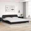vidaXL Bed Frame Black Faux leather, metal, solid pine wood, plywood