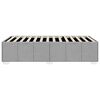 vidaXL Bed Frame Light Gray Polyester, Plywood, Engineered Wood Twin