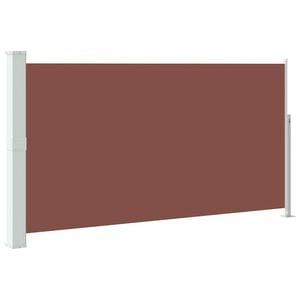 vidaXL Side Awning Brown fabric with grey steel cover
