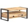 vidaXL Coffee Table Brown and black Rough mango wood, steel