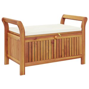 vidaXL Garden Storage Bench Cream White, Natural Wood