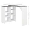 vidaXL Bar Table White with grey top Engineered wood Compact Bar Table