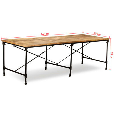 vidaXL Dining Table Solid Mango Wood 94.5"