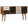 vidaXL Sideboard with Printed Pattern 51.2"x11.8"x27.6" Solid Mango Wood