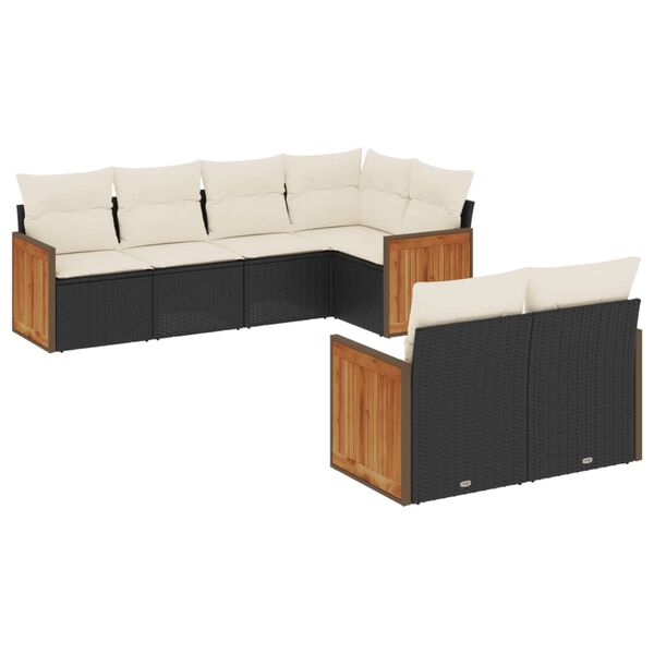 vidaXL Garden Sofa Set Black, Cream White