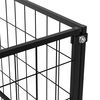 vidaXL Dog Kennel Black Steel Large Durable Dog Kennel Rectangular