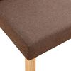 vidaXL Dining Chair Set of 4 Brown Fabric and Solid Rubber Wood Medium