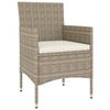vidaXL Garden Dining Set Beige