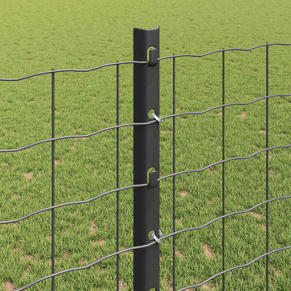 vidaXL Fence Posts Height Adjustable Manual 88 pcs Gray 63" Steel