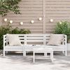 vidaXL Garden Sofa White Solid pine wood 3-seater Modular Garden Sofa
