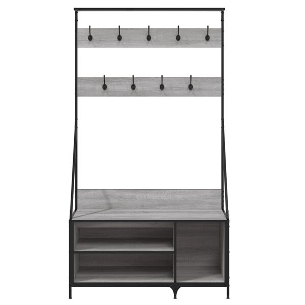 vidaXL Clothes Rack Grey Sonoma Engineered Wood, Metal Medium