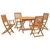 vidaXL Garden Dining Set Wood Solid Acacia wood 5 piece set Foldable