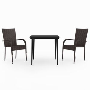 vidaXL Garden Dining Set Brown and Black