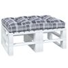 vidaXL Pallet Cushion Gray Check 100% Polyester 47.2 in x 31.5 in x 4.7 in