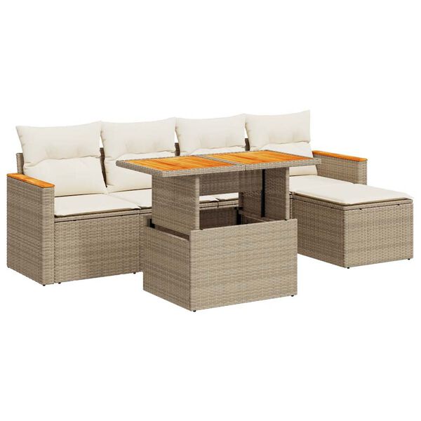 vidaXL Garden Sofa Set Beige