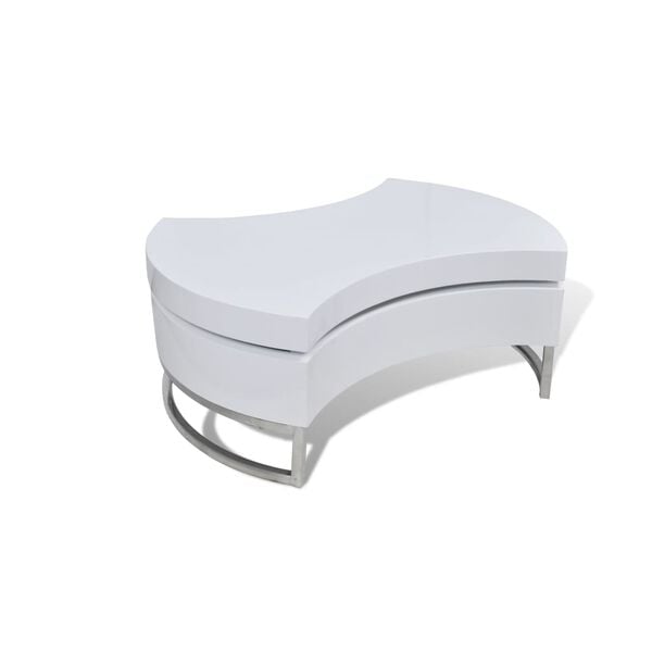vidaXL Coffee Table High gloss white MDF, Stainless Steel Compact
