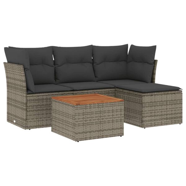 vidaXL Garden Sofa Set Grey