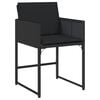 vidaXL Garden Chair Set of 4 Black PE Rattan, Powder-Coated Steel