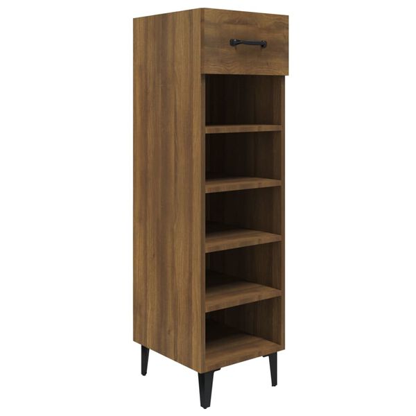 vidaXL Shoe Cabinet Brown Oak Engineered wood Small Shoe Cabinet