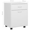 vidaXL Storage Cabinet White Engineered Wood Medium Storage Cabinet