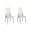 vidaXL Dining Chair Set of 2 White Synthetic Leather, Chrome Standard