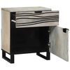 vidaXL Bedside Cabinet White and Black 19.69 x 12.99 x 23.62 in