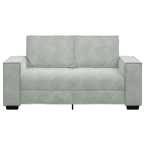 vidaXL 2-seater Sofa Light grey Velvet, metal, plywood, solid wood