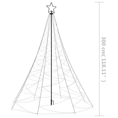 vidaXL Christmas Tree with Metal Post 500 LEDs Blue 10 ft