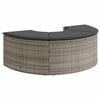 vidaXL Garden Footstool Grey PE rattan, Polyester, Powder-coated steel