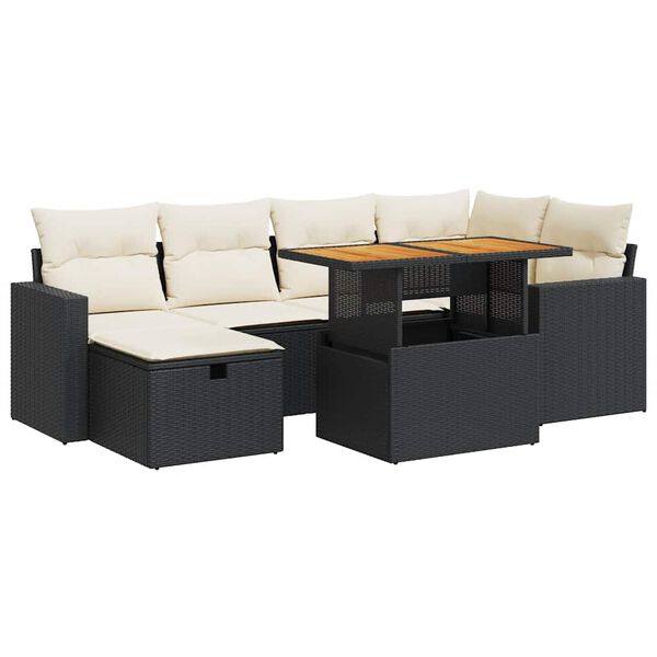 vidaXL Garden Sofa Set Black