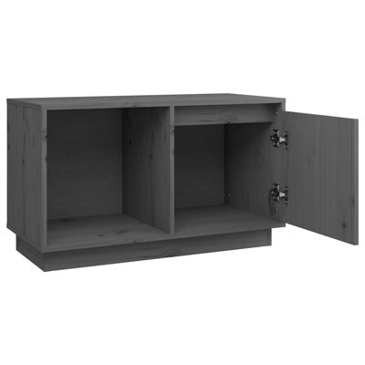 vidaXL TV Stand Gray 29.1"x13.8"x17.3" Solid Wood Pine