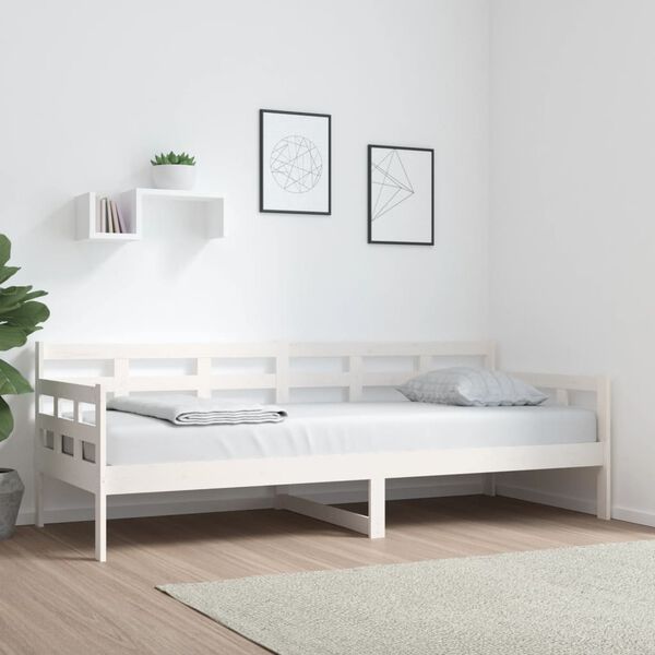 vidaXL Day Bed White Solid pine wood 31.5x79.0 in