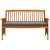 vidaXL Garden Bench Dark grey, Brown Solid acacia wood, 100% polyester