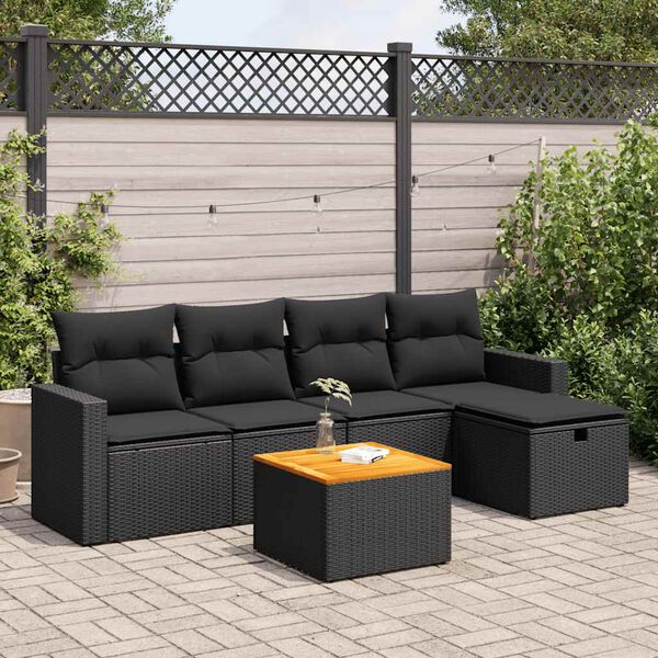 vidaXL Garden Sofa Set Black