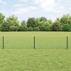 vidaXL Fence with Post Green 1.31 x 82.02 ft Steel and PVC