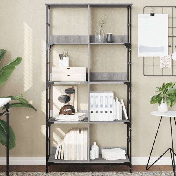 vidaXL Bookshelf Grey Sonoma Engineered Wood Large Bookshelf