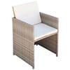 vidaXL Outdoor Dining Set Grey/Beige with Cream White Cushions