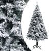 vidaXL Artificial Christmas Tree Green with flocked white snow PVC, Steel