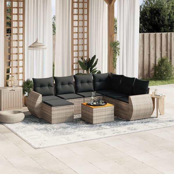 vidaXL Garden Sofa Set Grey