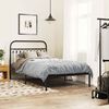 vidaXL Bed Frame Black Steel Twin Bed Frame Rectangular Twin Bed