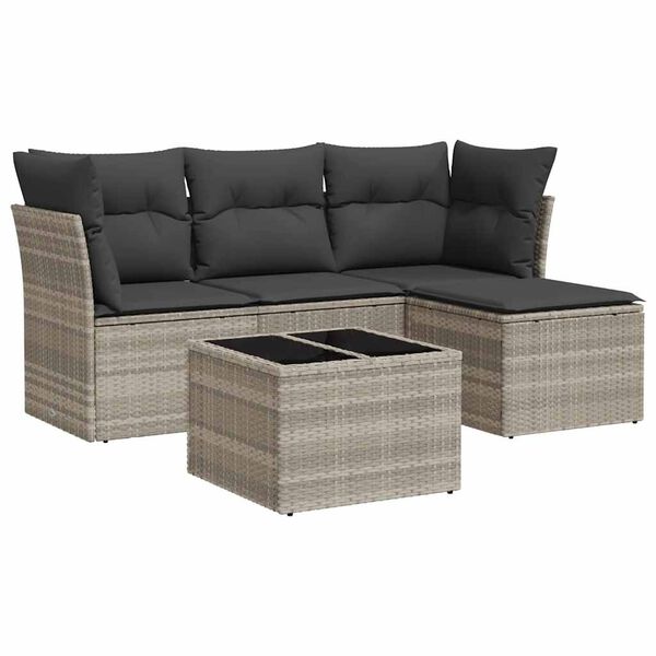 vidaXL Garden Sofa Set Light grey