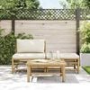 vidaXL Garden Lounge Set Cream White Bamboo, fabric (100% polyester)