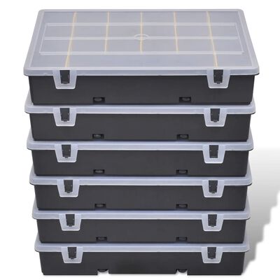 vidaXL Storage Box Sort Case 6 pcs