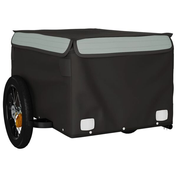 vidaXL Bike Trailer Black and Grey 66.1 lb Iron