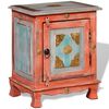 vidaXL Nightstand Orange, Mixed Colors Mango Wood, Brass Small